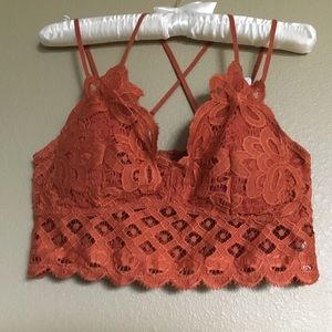 Rust Crochet Lace Bralette~plus*